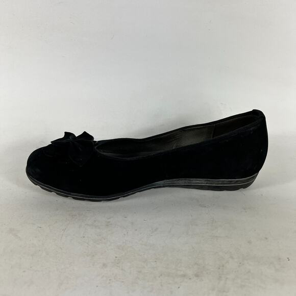 Waldlaufer Ballets Flats Women's 10 Black Faux Suede Slip-On Flower Round Toe - Picture 6 of 10